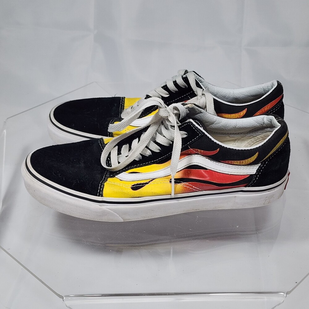 Vans Old Skool Flames Red Yellow Black Skateboard Shoes Men 8.5/Women 10 Sneaker
